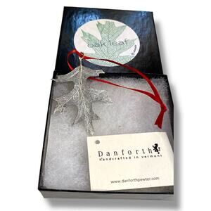 Danforth Handcrafted Pewter Holiday Ornament Oak Leaf 2.75"